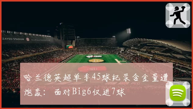 哈兰德英超单季45球纪录含金量遭炮轰:面对Big6仅进7球
